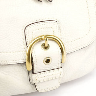 Coach White Brown Leather Soho Tote Bag