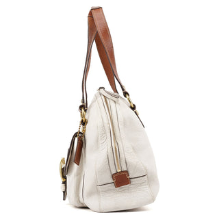 Coach White Brown Leather Soho Tote Bag