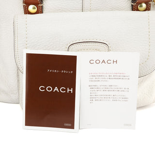 Coach White Brown Leather Soho Tote Bag