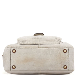 Coach White Brown Leather Soho Tote Bag
