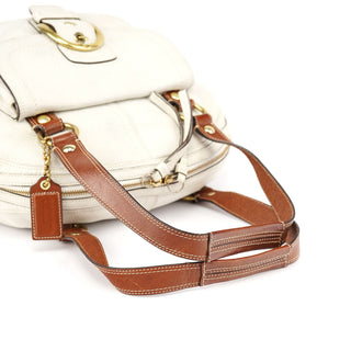 Coach White Brown Leather Soho Tote Bag