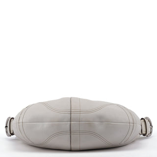 Coach White Leather Crescent Hobo Shoulder Bag
