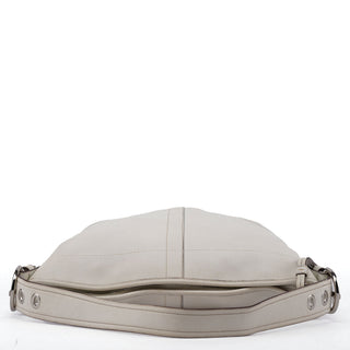 Coach White Leather Crescent Hobo Shoulder Bag
