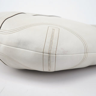 Coach White Leather Crescent Hobo Shoulder Bag