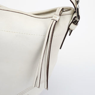 Coach White Leather Crescent Hobo Shoulder Bag