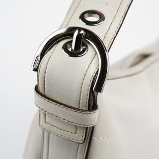 Coach White Leather Crescent Hobo Shoulder Bag