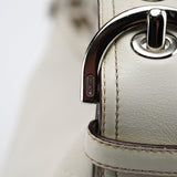 Coach White Leather Crescent Hobo Shoulder Bag