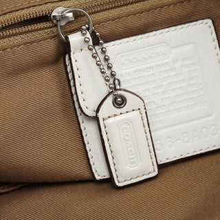 Coach White Leather Crescent Hobo Shoulder Bag