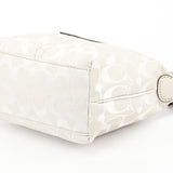 Coach White Signature Canvas Mini Hobo Bag