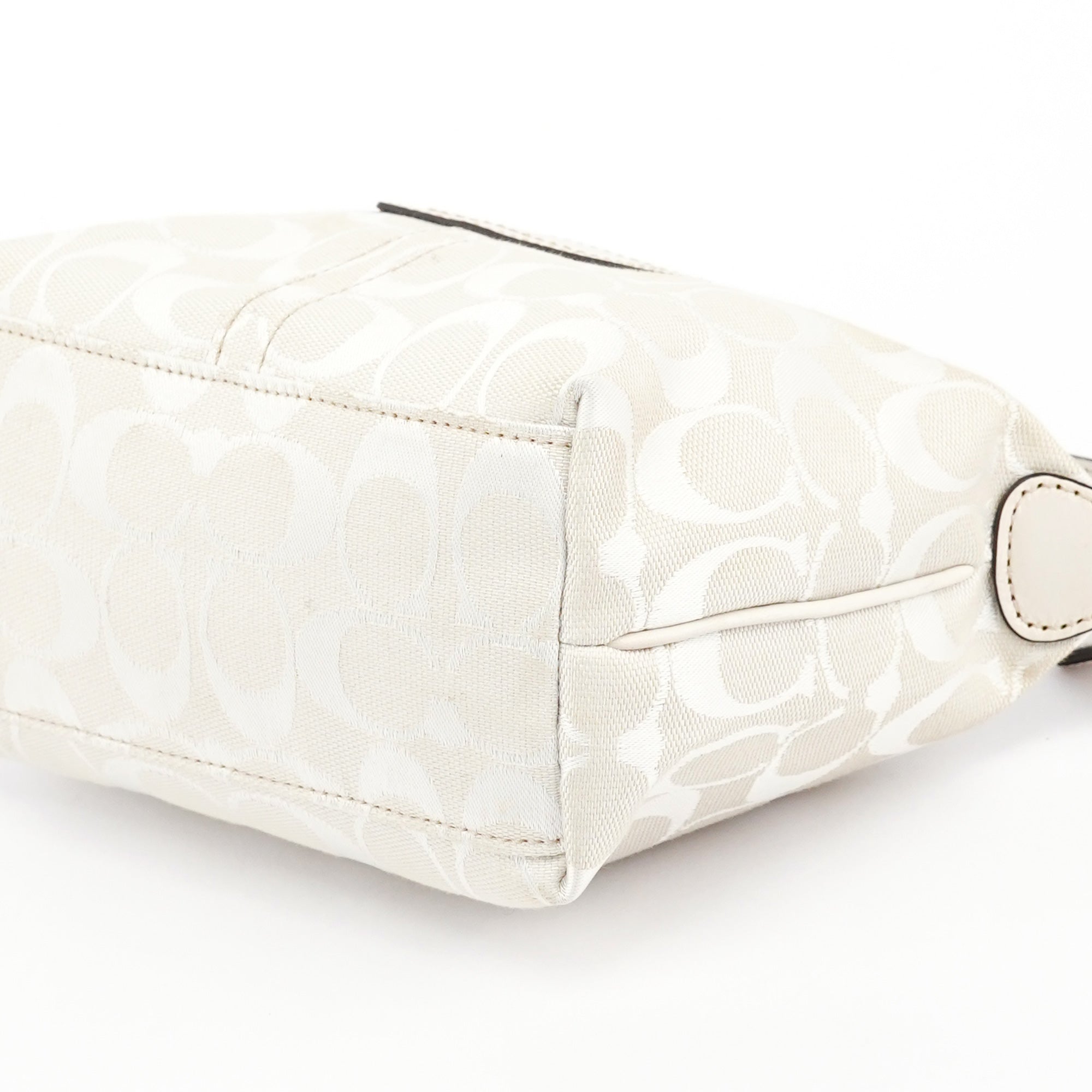 Coach White Signature Canvas Mini Hobo Bag