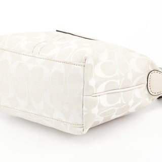 Coach White Signature Canvas Mini Hobo Bag