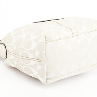 Coach White Signature Canvas Mini Hobo Bag