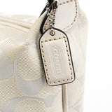 Coach White Signature Canvas Mini Hobo Bag