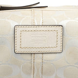 Coach White Signature Canvas Mini Hobo Bag