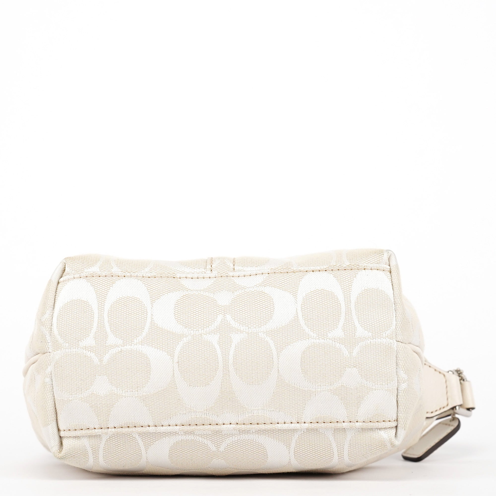 Coach White Signature Canvas Mini Hobo Bag
