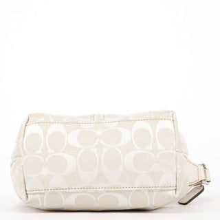 Coach White Signature Canvas Mini Hobo Bag