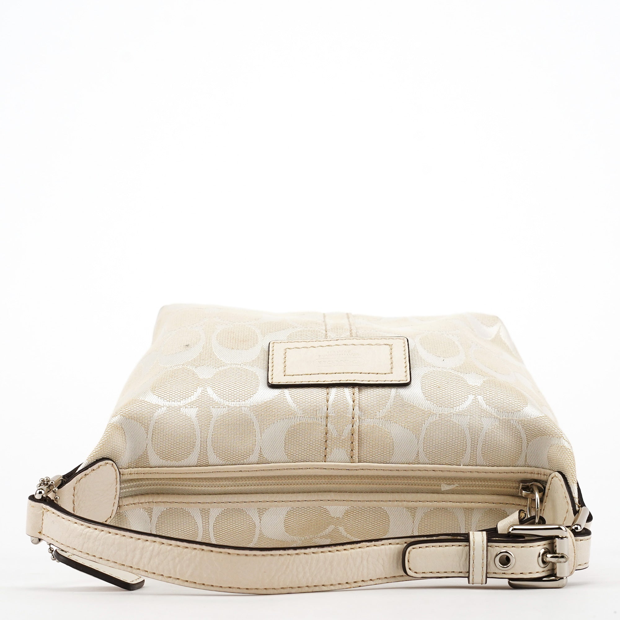 Coach White Signature Canvas Mini Hobo Bag