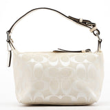 Coach White Signature Canvas Mini Hobo Bag