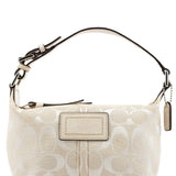 Coach White Signature Canvas Mini Hobo Bag