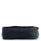 D&G Predators skuldertaske i blå denim og canvas