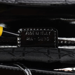 Dior Black Patent Leather Lady Dior Bag