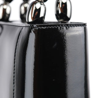 Dior Black Patent Leather Lady Dior Bag
