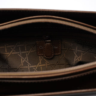 Dior Brown Patent Leather Lady Dior Tote Bag