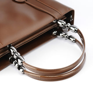 Dior Brown Patent Leather Lady Dior Tote Bag