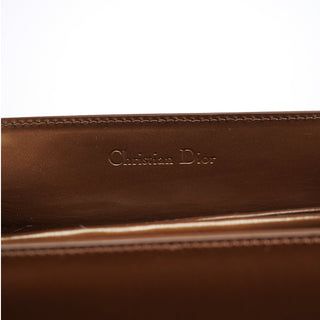 Dior Brown Patent Leather Lady Dior Tote Bag