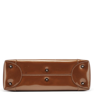 Dior Brown Patent Leather Lady Dior Tote Bag