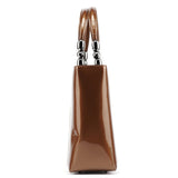 Dior Brown Patent Leather Lady Dior Tote Bag