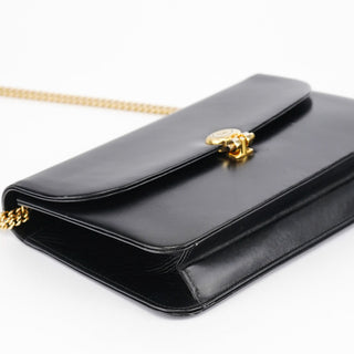 Dior Vintage Black Calfskin Chain Shoulder Bag
