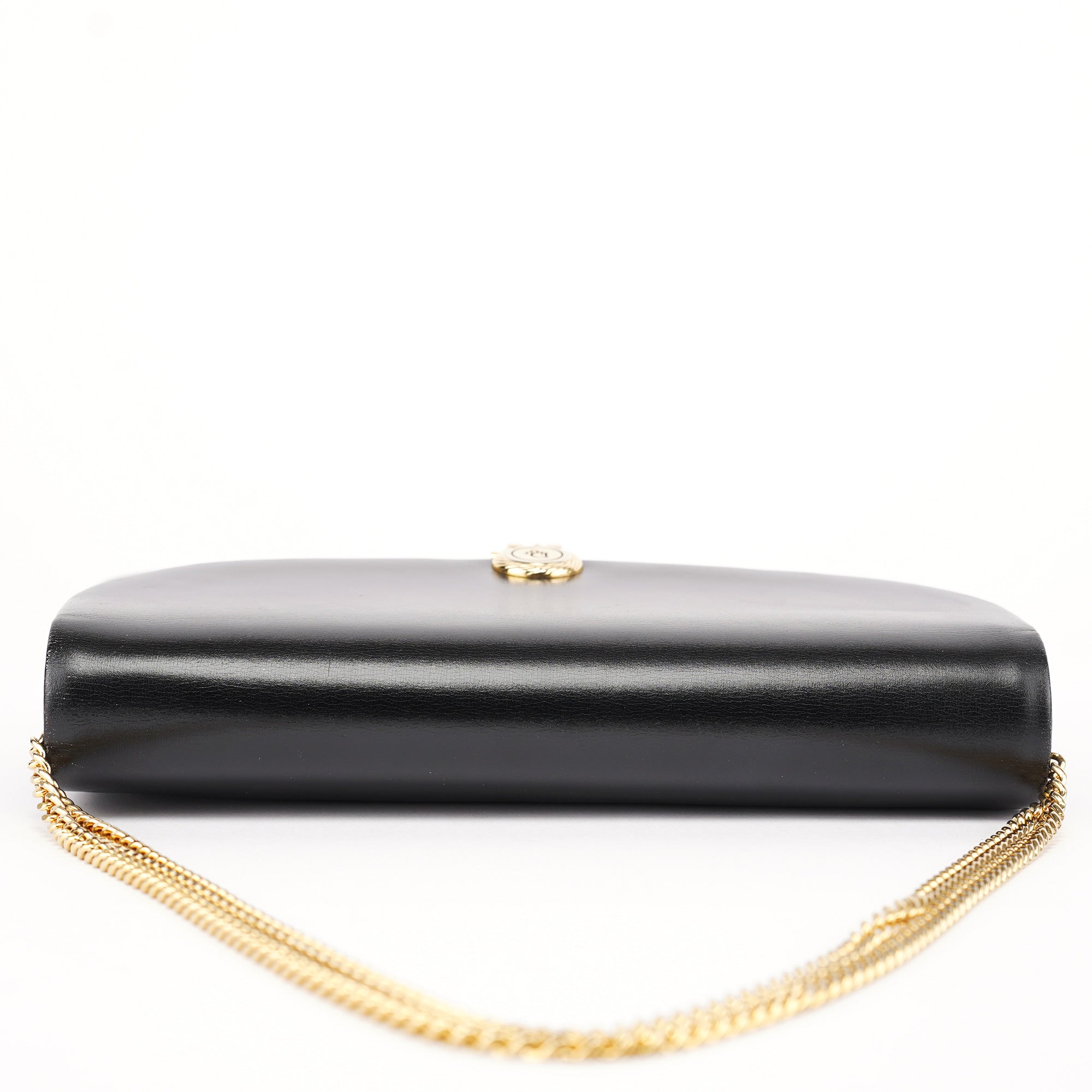 Dior Sac porté épaule vintage à chaîne en cuir de veau noir