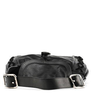 Dolce & Gabban Black Calfskin Leather Horn Hobo Bag