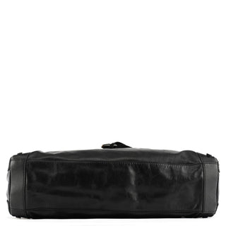 Dolce & Gabban Black Calfskin Leather Horn Hobo Bag