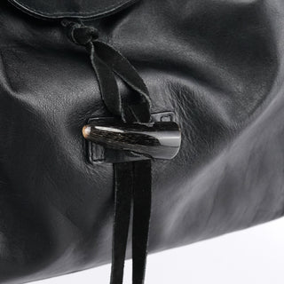 Dolce & Gabban Black Calfskin Leather Horn Hobo Bag