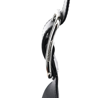 Dolce & Gabban Black Calfskin Leather Horn Hobo Bag