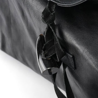 Dolce & Gabban Black Calfskin Leather Horn Hobo Bag