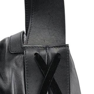 Dolce & Gabban Black Calfskin Leather Horn Hobo Bag
