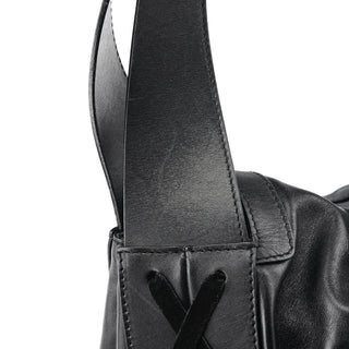 Dolce & Gabban Black Calfskin Leather Horn Hobo Bag