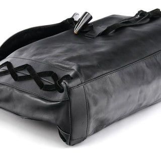 Dolce & Gabban Black Calfskin Leather Horn Hobo Bag