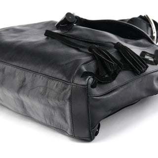 Dolce & Gabban Black Calfskin Leather Horn Hobo Bag