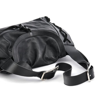 Dolce & Gabban Black Calfskin Leather Horn Hobo Bag