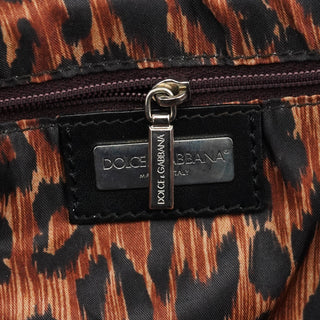 Dolce & Gabban Black Calfskin Leather Horn Hobo Bag