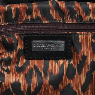 Dolce & Gabban Black Calfskin Leather Horn Hobo Bag