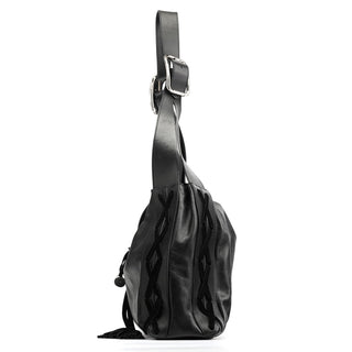 Dolce & Gabban Black Calfskin Leather Horn Hobo Bag