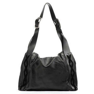 Dolce & Gabban Black Calfskin Leather Horn Hobo Bag