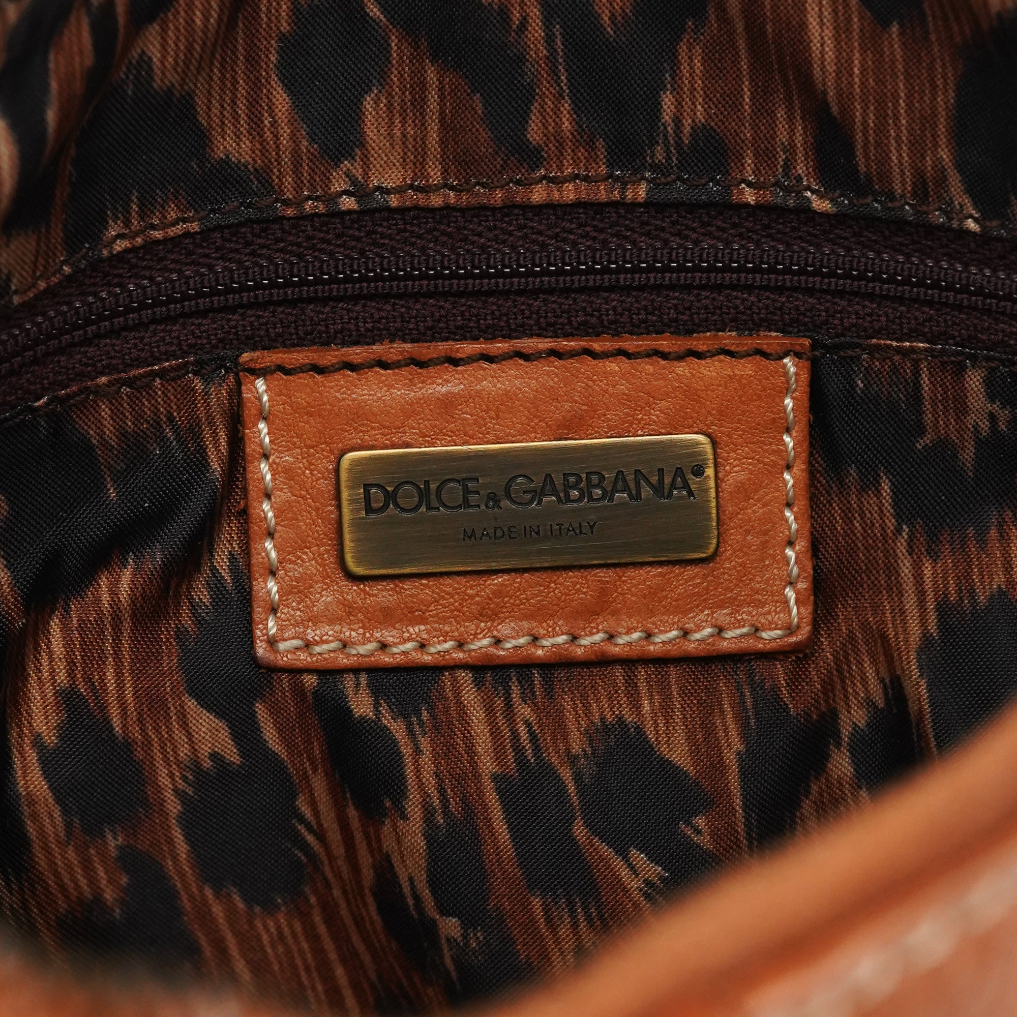 Dolce & Gabban Sac hobo à franges en cuir marron