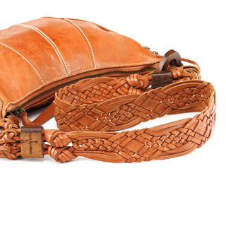 Dolce & Gabban Brown Leather Fringe Hobo Shoulder Bag