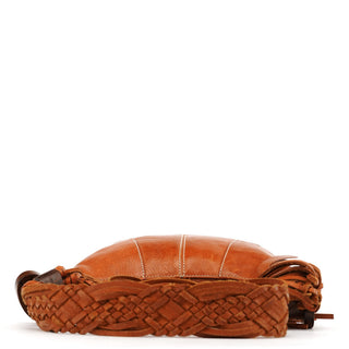 Dolce & Gabban Brown Leather Fringe Hobo Shoulder Bag